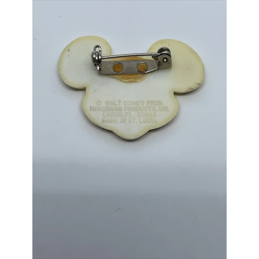 Vintage WALT DISNEY Mickey‎ Mouse Plastic Lapel Pin St Lucia